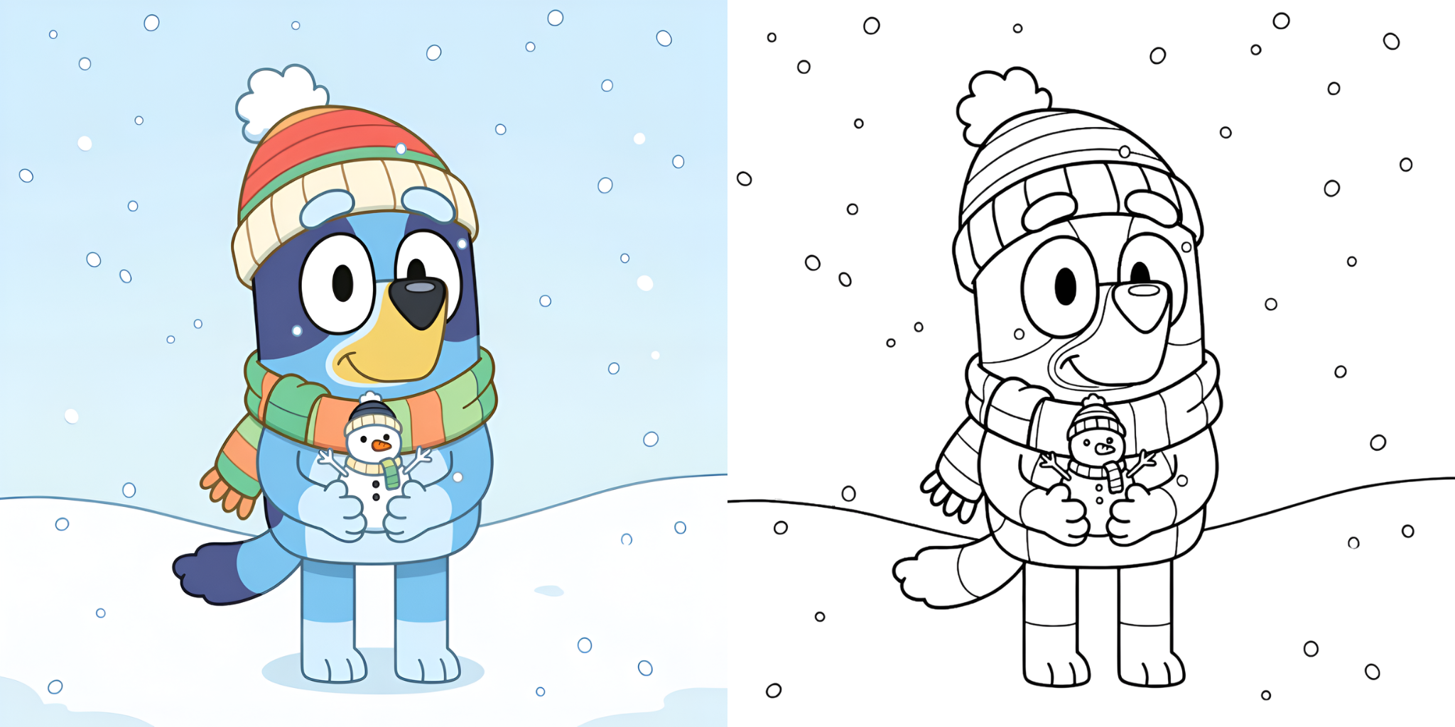 Coloriage Bluey Thèmes de Saison ft