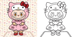 Coloriage Labubu Personnages de Dessins Animés ft