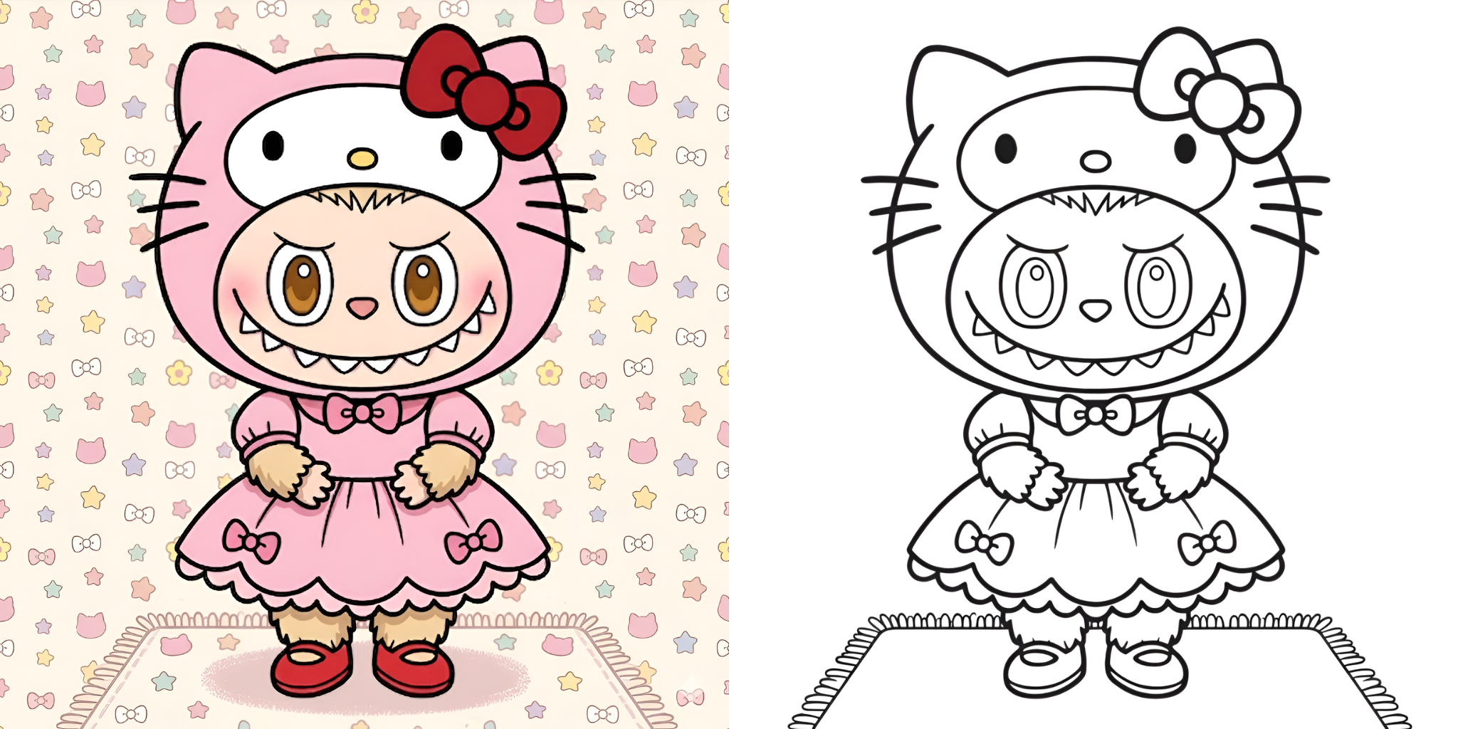 Coloriage Labubu Personnages de Dessins Animés ft