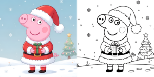 Coloriage Peppa Pig Noël ft