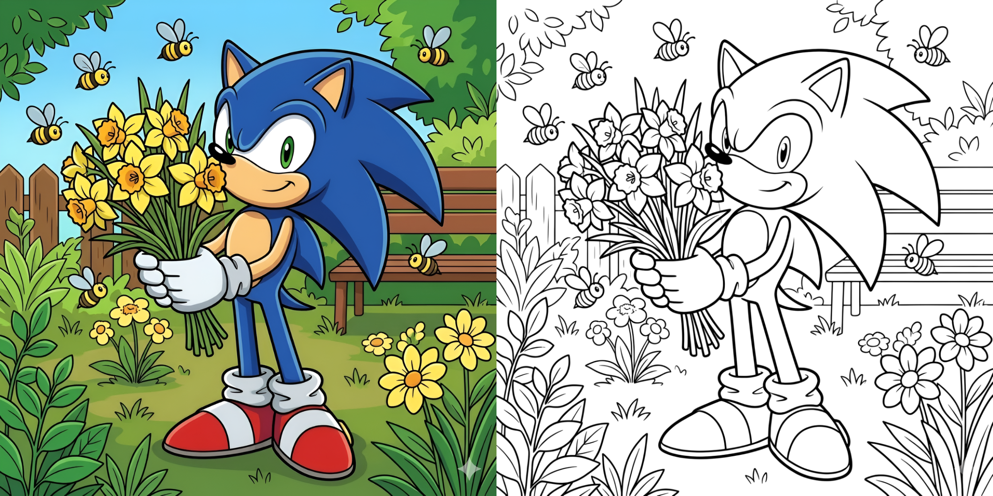 Coloriage Sonic à thème pour les saisons ft