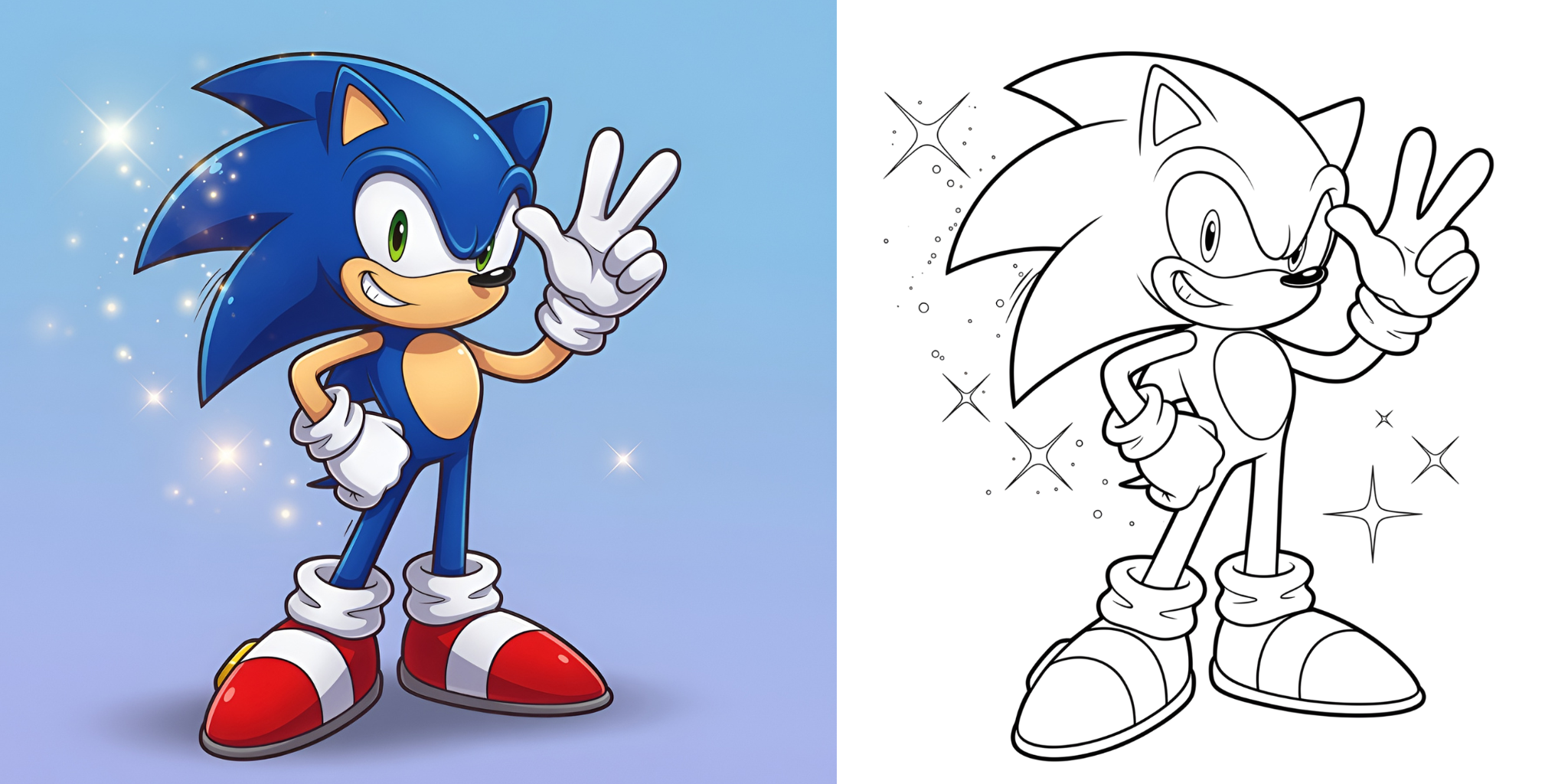 Coloriage Sonic ft