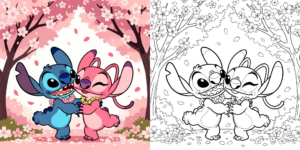 Coloriage Stitch et Angel ft