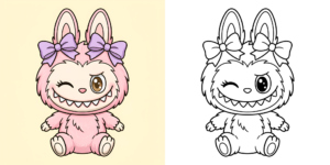 Coloriages Labubu Styles Kawaii ft