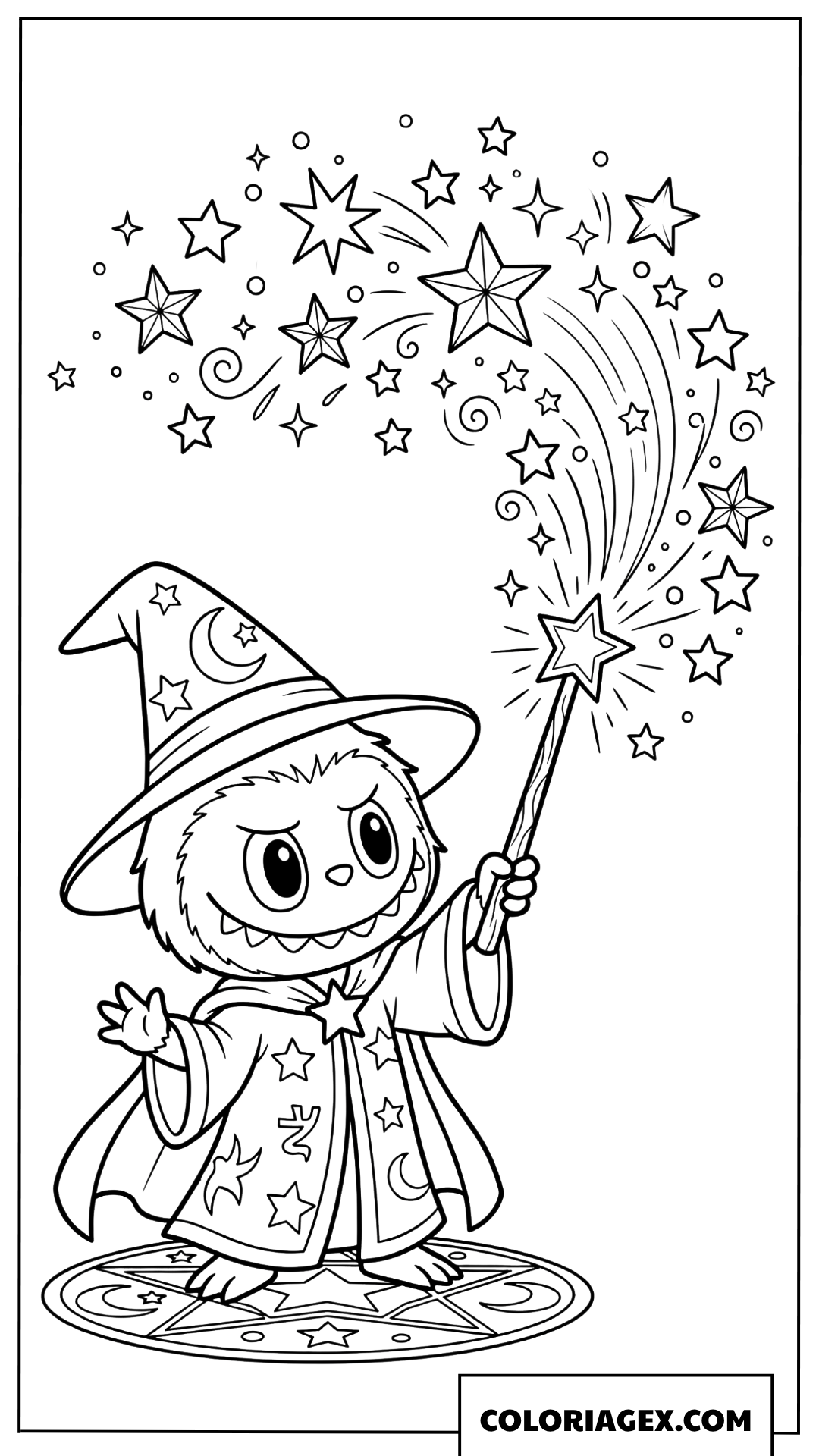 Dessin Labubu apprenti sorcier