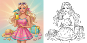 ft - Coloriage Barbie en Vacances ft