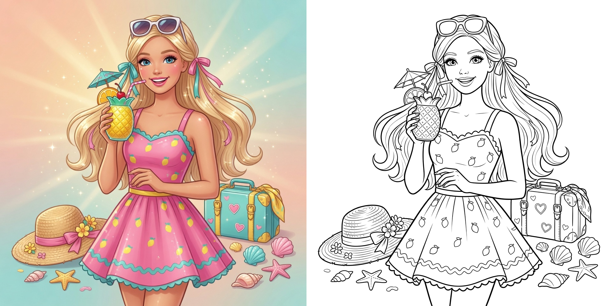 ft - Coloriage Barbie en Vacances ft