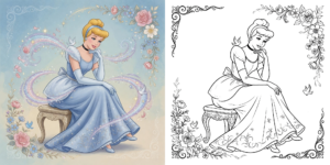 Coloriage Cendrillon ft - Coloriage Cendrillon ft