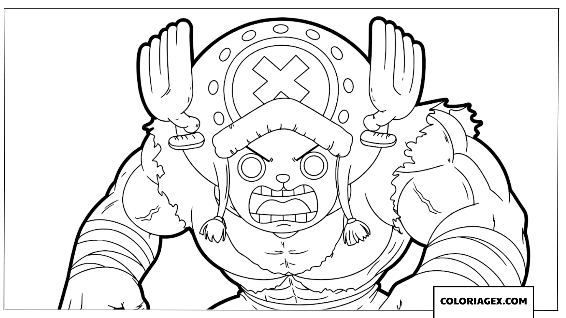 Coloriage Chopper se transforme