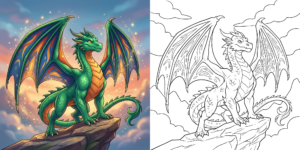 ft - Coloriage Dragon avec des Ailes ft