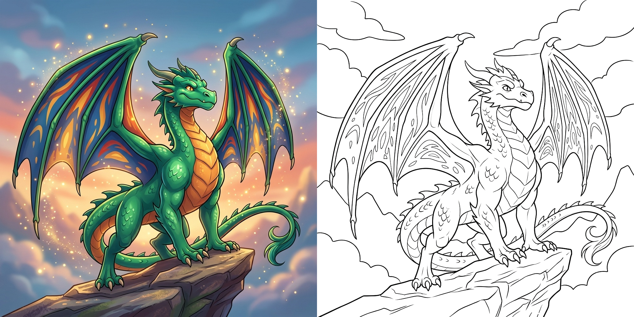 ft - Coloriage Dragon avec des Ailes ft