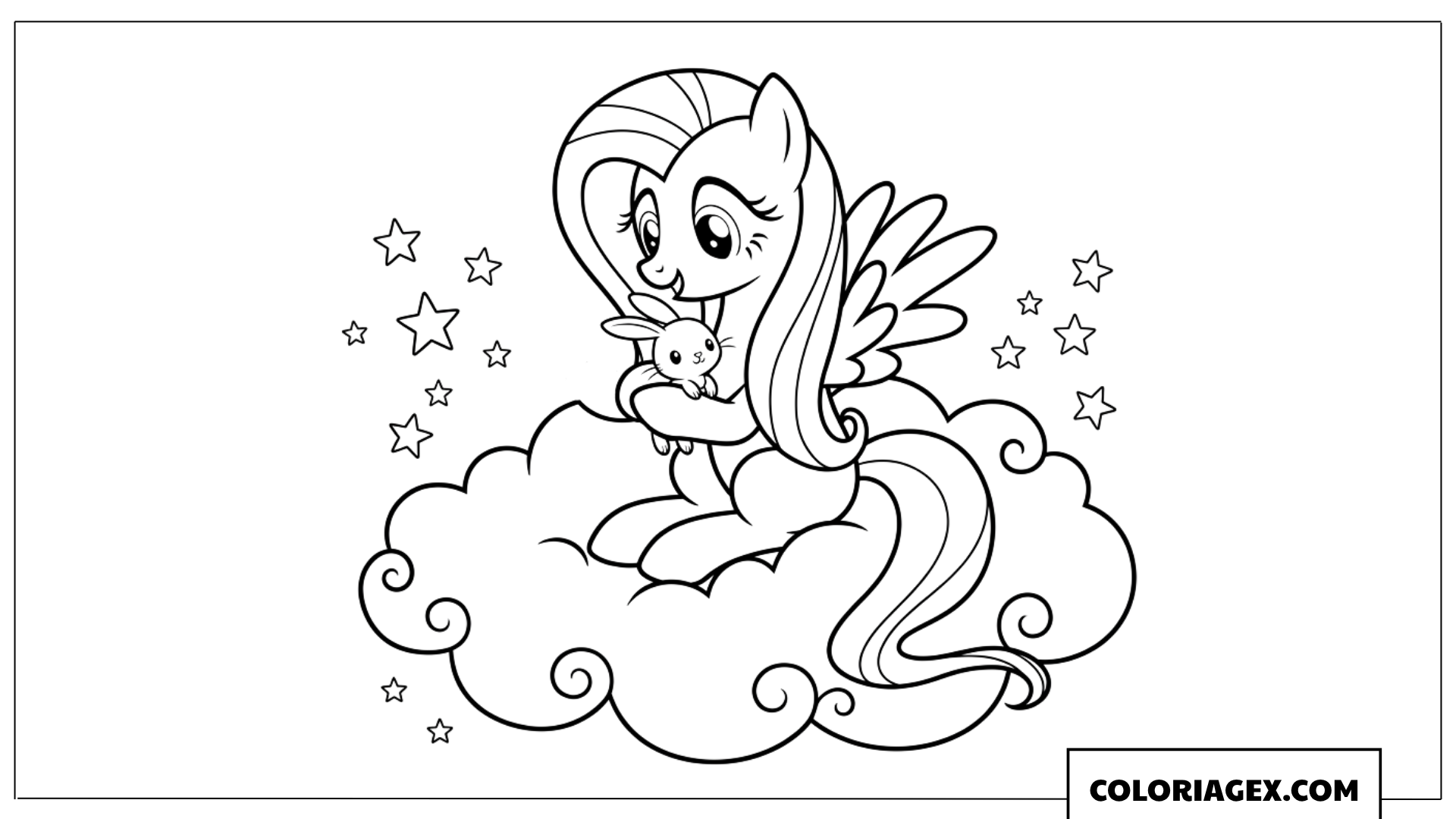 Coloriage Fluttershy et ses animaux
