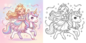 ft - Coloriage Licorne Princesse ft