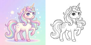 Coloriage Licorne ft
