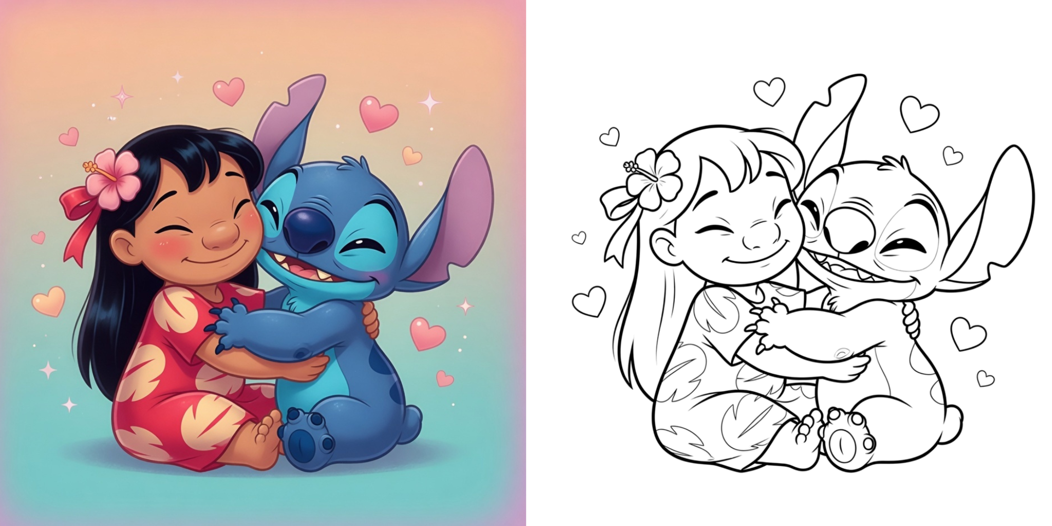 ft - Coloriage Lilo et Stitch ft