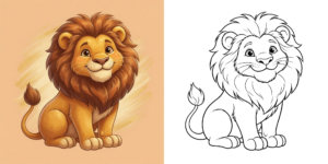 ft - Coloriage Lion ft