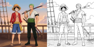 ft - Coloriage Luffy et Zoro ft