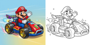 ft - Coloriage Mario Kart pour Petits ft