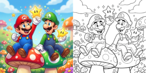 Coloriage Mario et Luigi ft