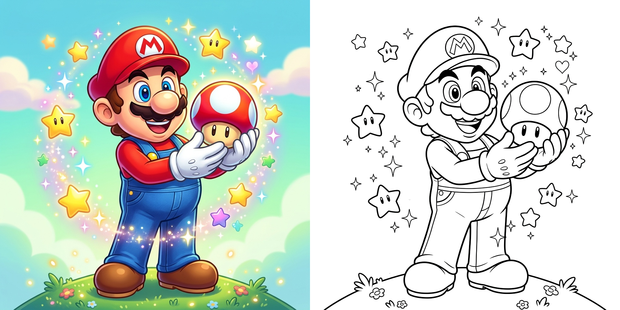 Coloriage Mario ft