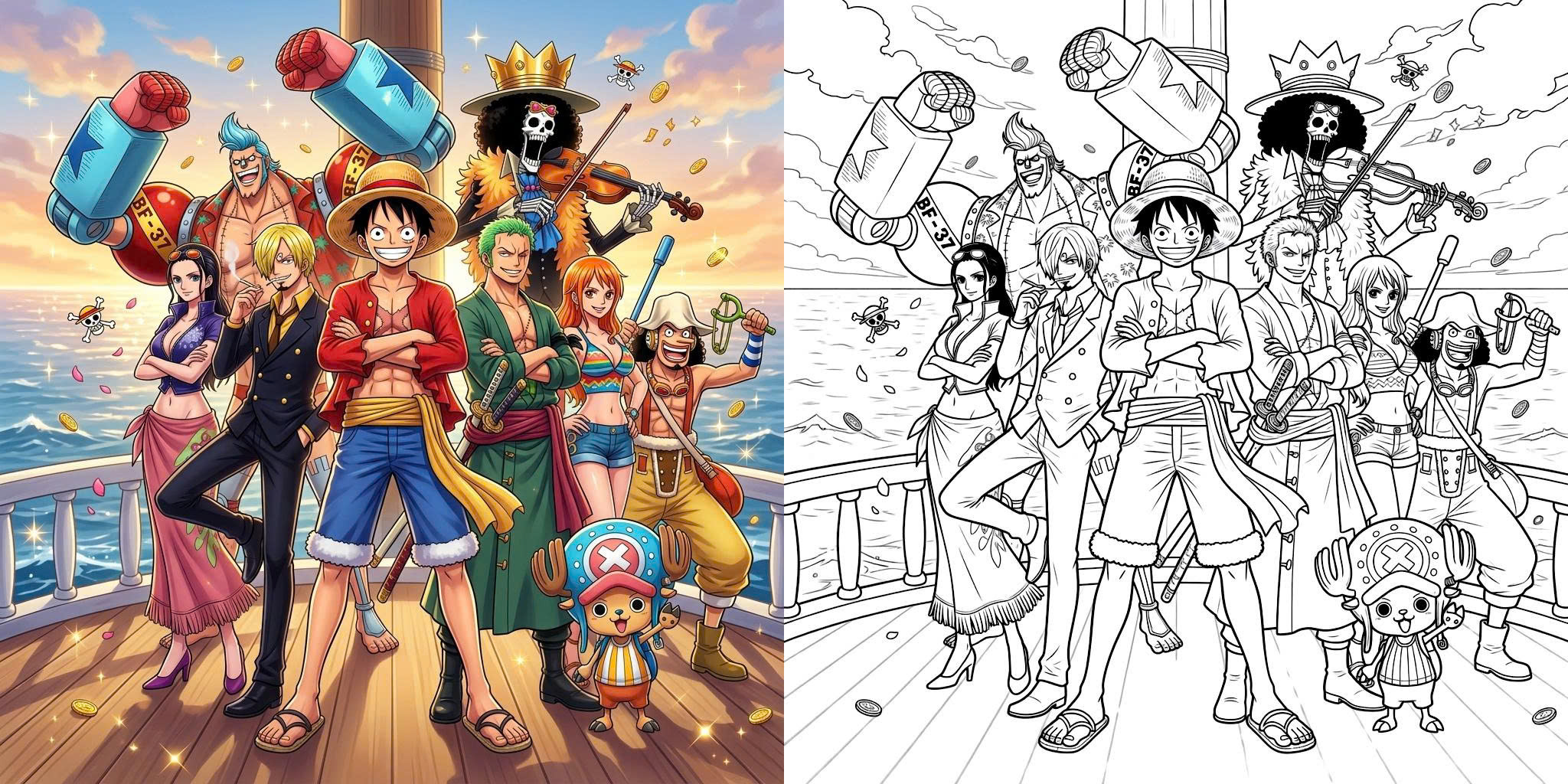 Coloriage One Piece ft