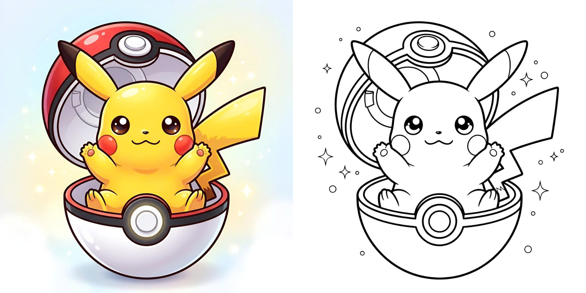 Coloriage Pikachu ft