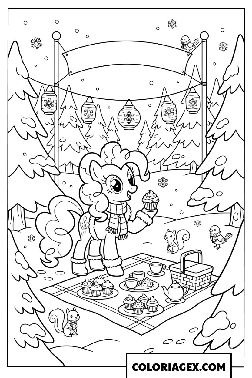 Coloriage Pinkie Pie d'hiver