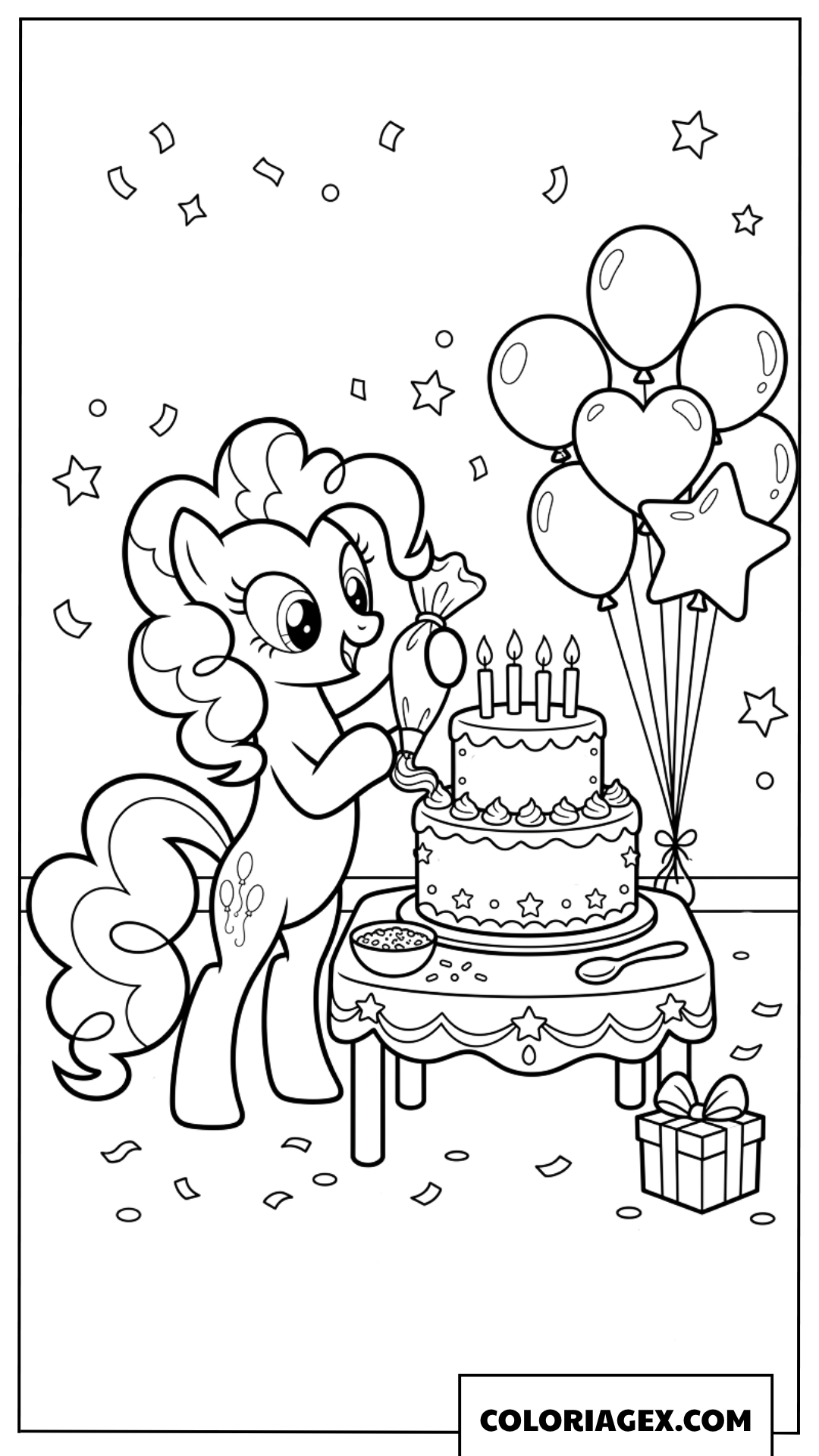 Coloriage Pinkie Pie et l'anniversaire