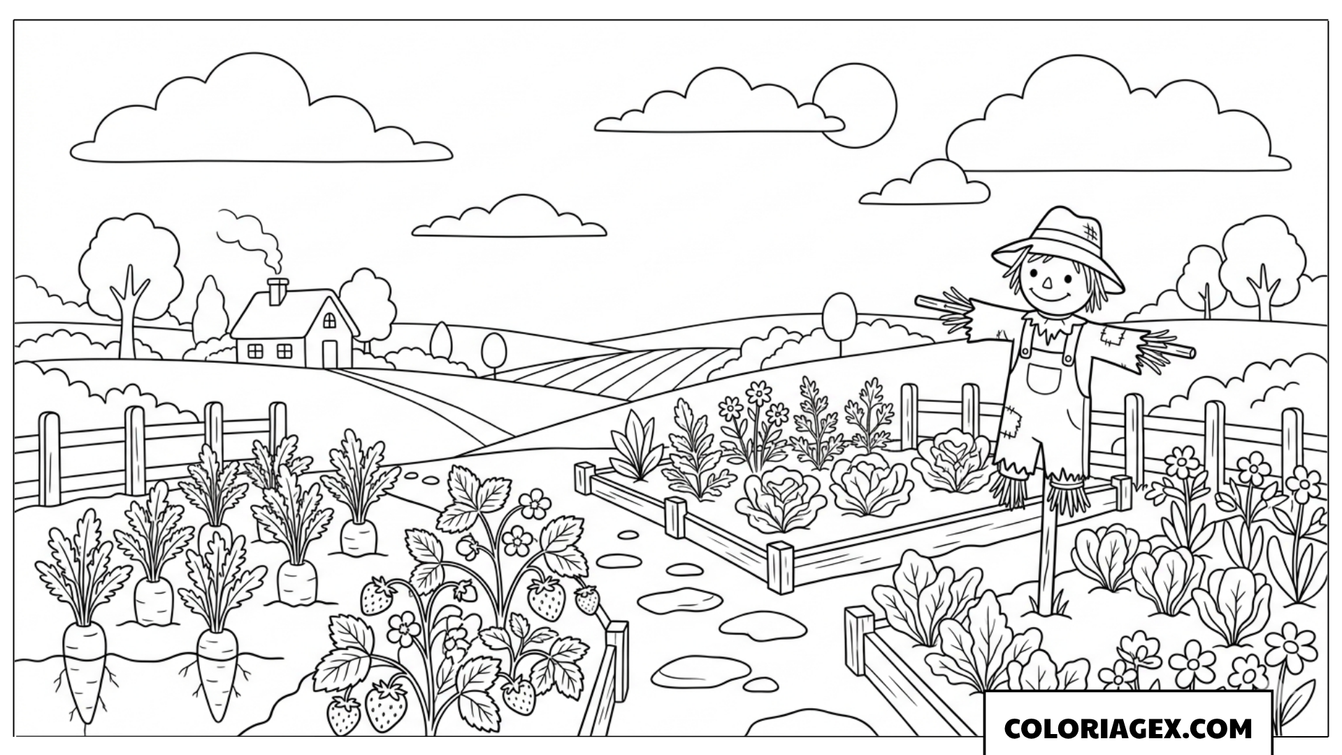 Coloriage Potager de l’Épouvantail