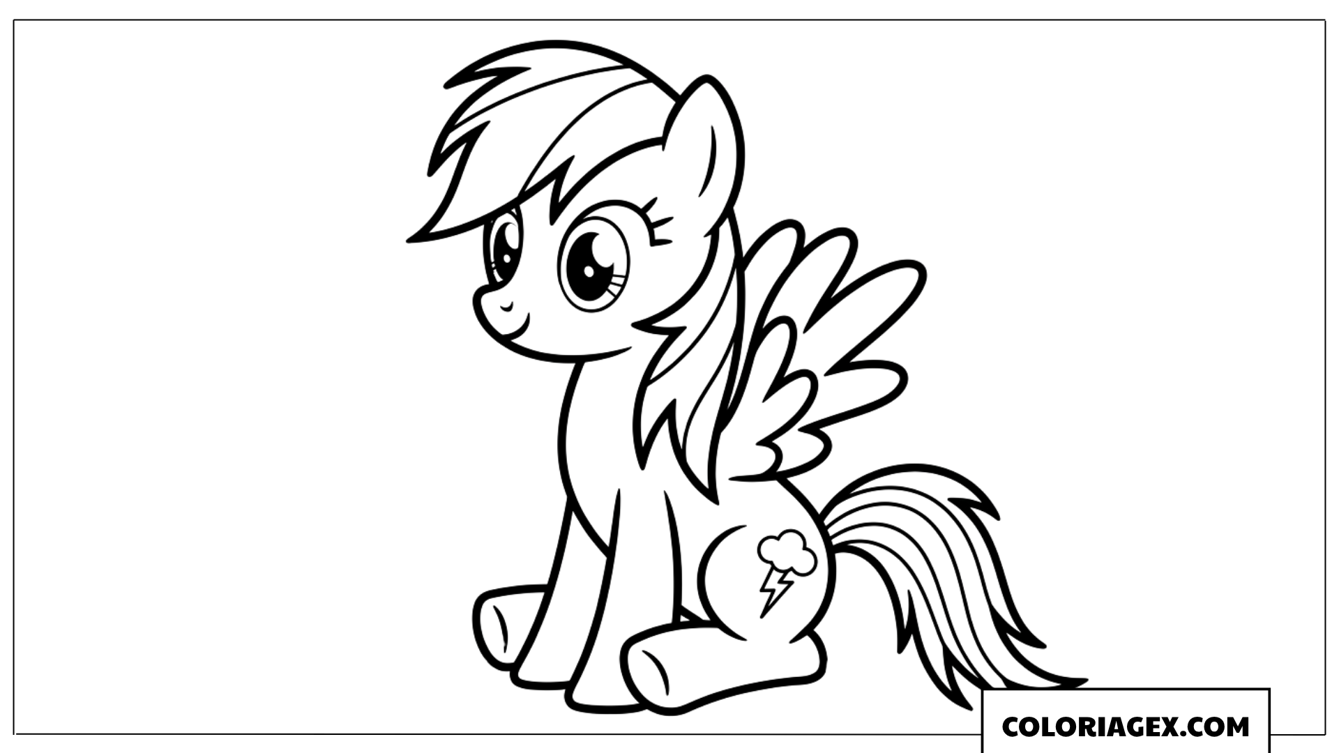 Coloriage Rainbow Dash assise