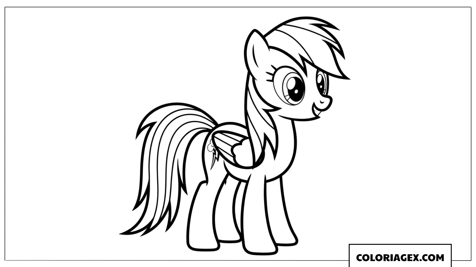 Coloriage Rainbow Dash pose