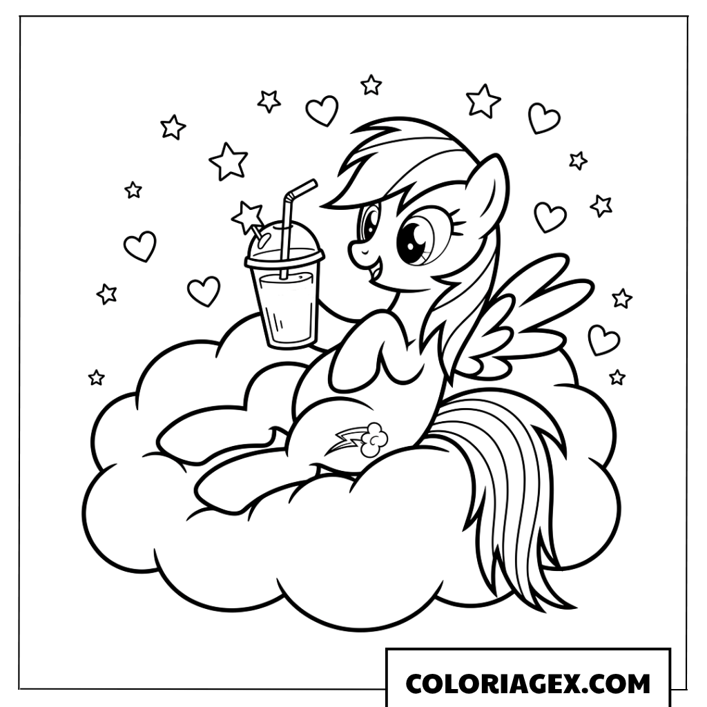 Coloriage Rainbow Dash se relaxant