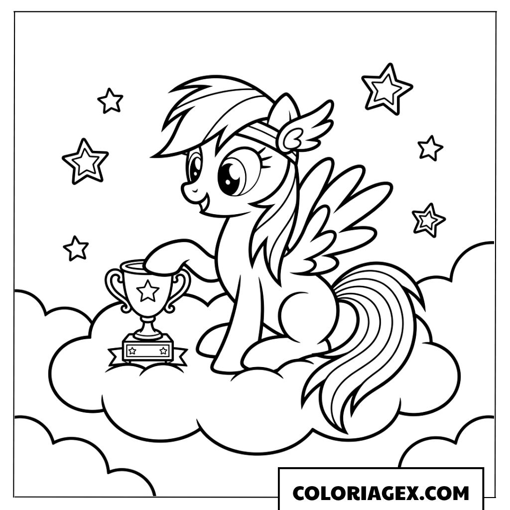 Coloriage Rainbow Dash victorieuse
