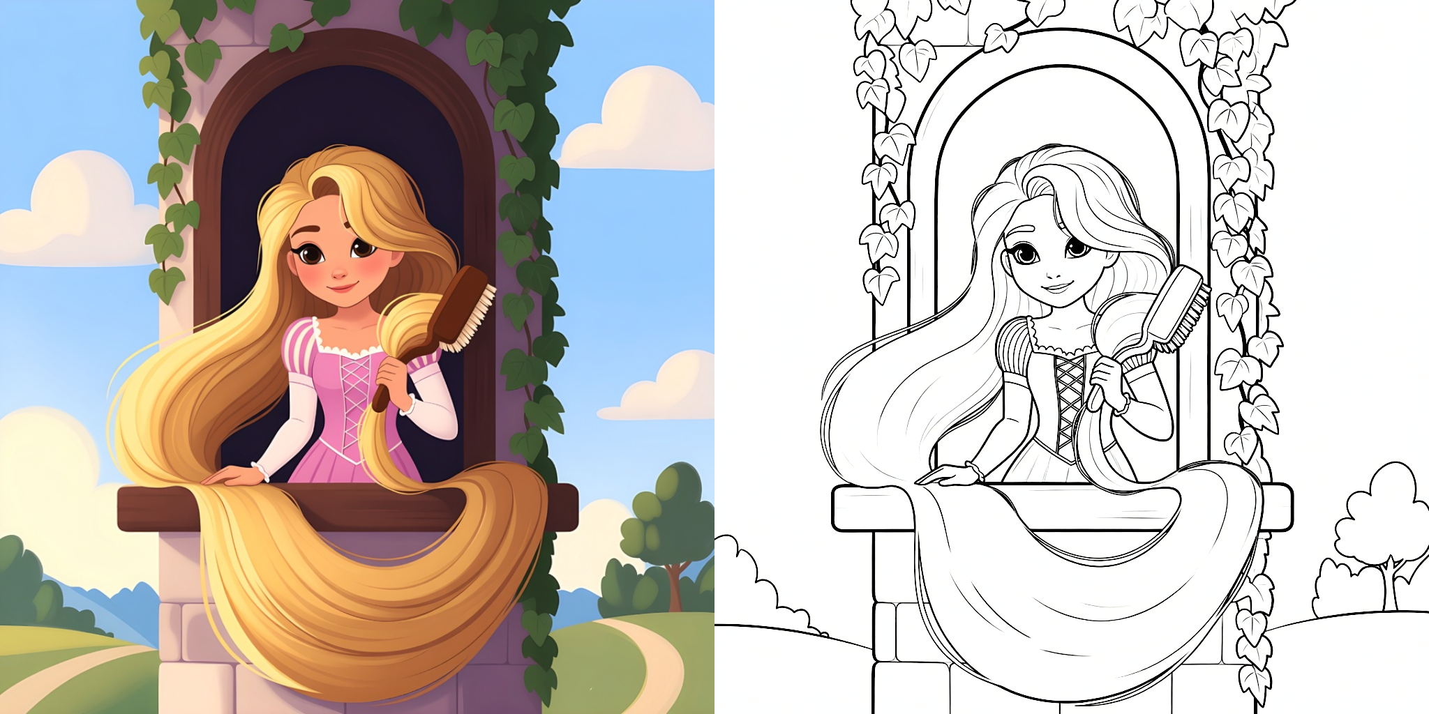 ft - Coloriage Raiponce ft