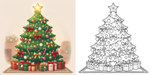 ft - Coloriage Sapin de Noël ft