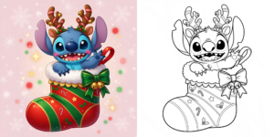ft - Coloriage Stitch Noël ft