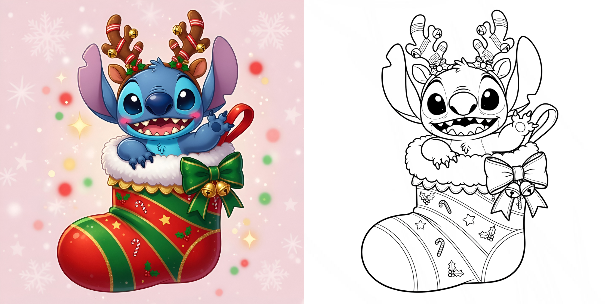 ft - Coloriage Stitch Noël ft