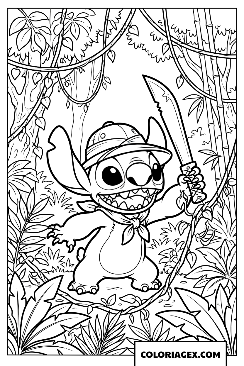 Coloriage Stitch l'Explorateur