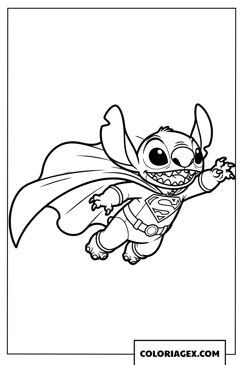 Coloriage Stitch le Super-héros