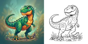 ft - Coloriage T-Rex ft