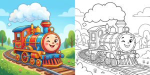 ft - Coloriage Train Cartoon ft
