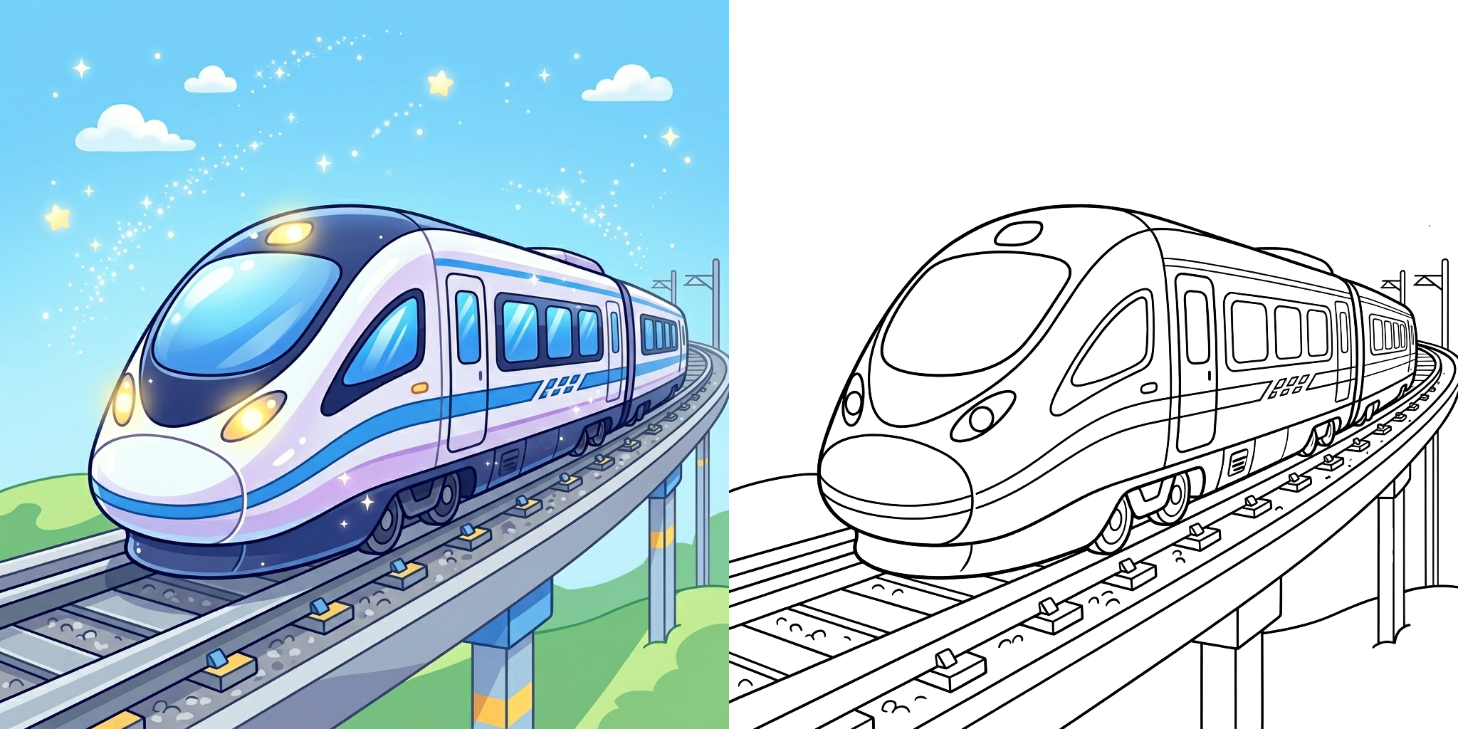 ft - Coloriage Train à Grande Vitesse ft