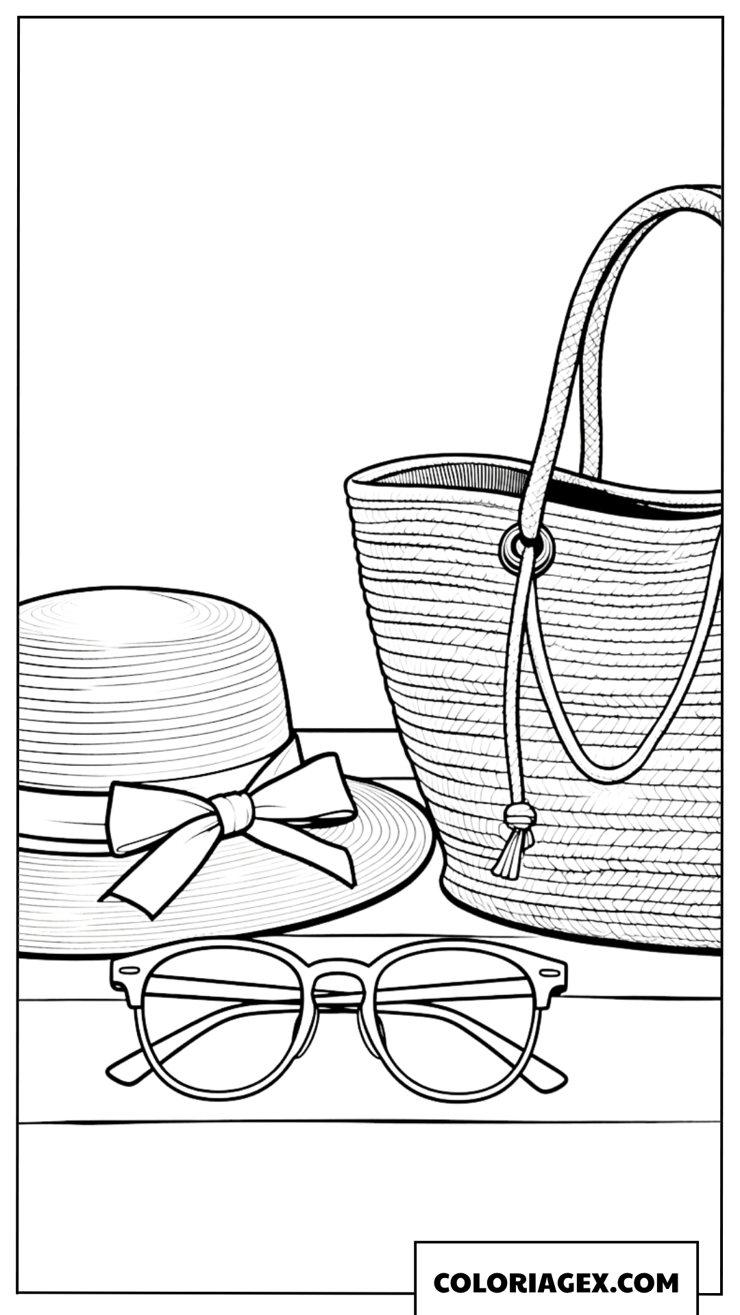 Coloriage Trio d’accessoires d’été