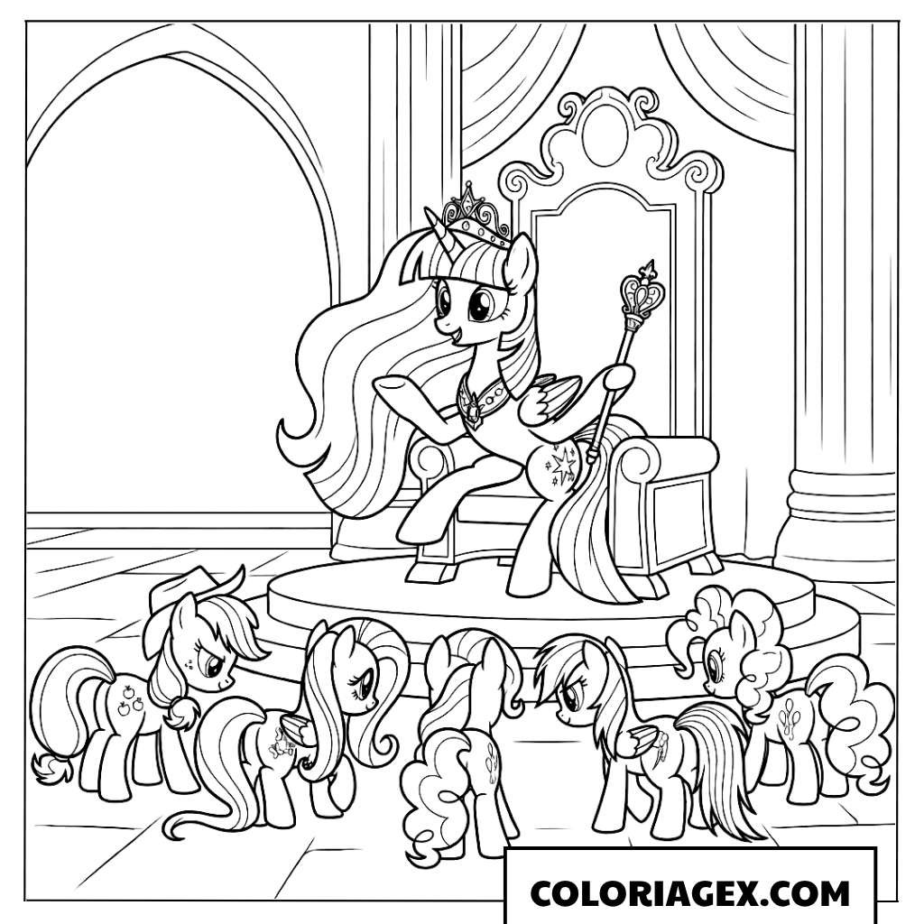 Coloriage Twilight Sparkle sur le trône