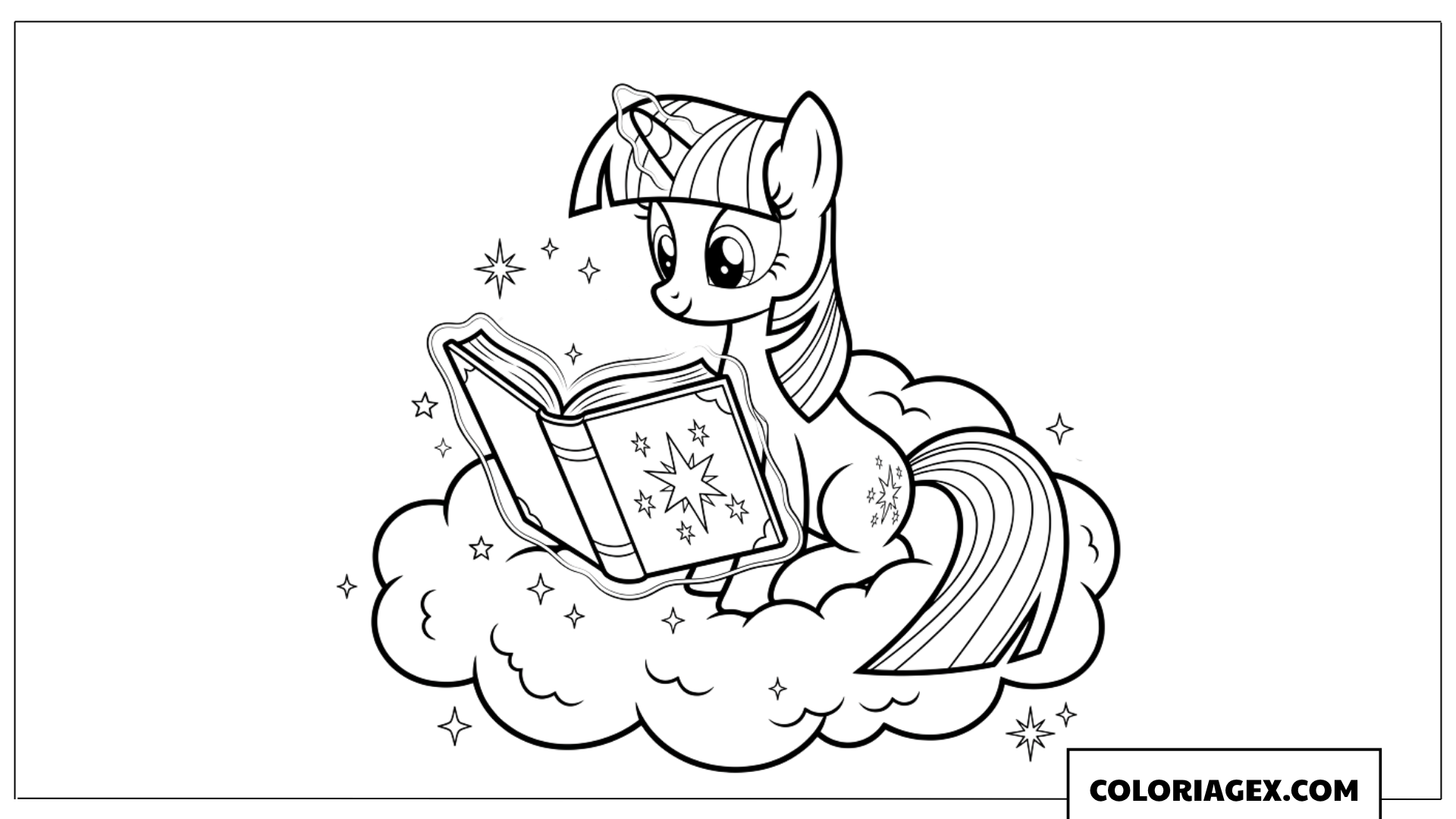 Coloriage Twilight lit sur un nuage