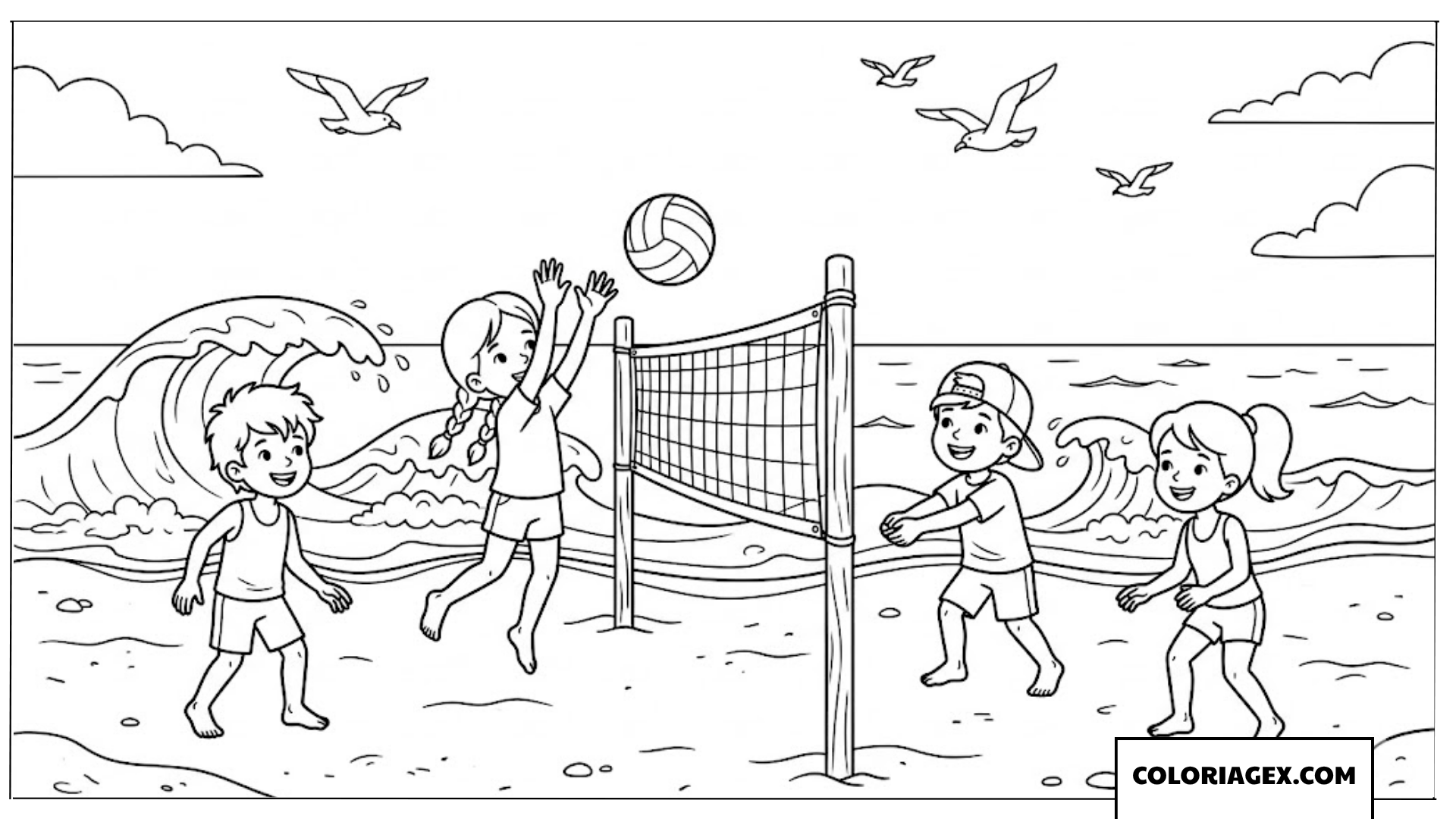 Coloriage Volley-ball de plage