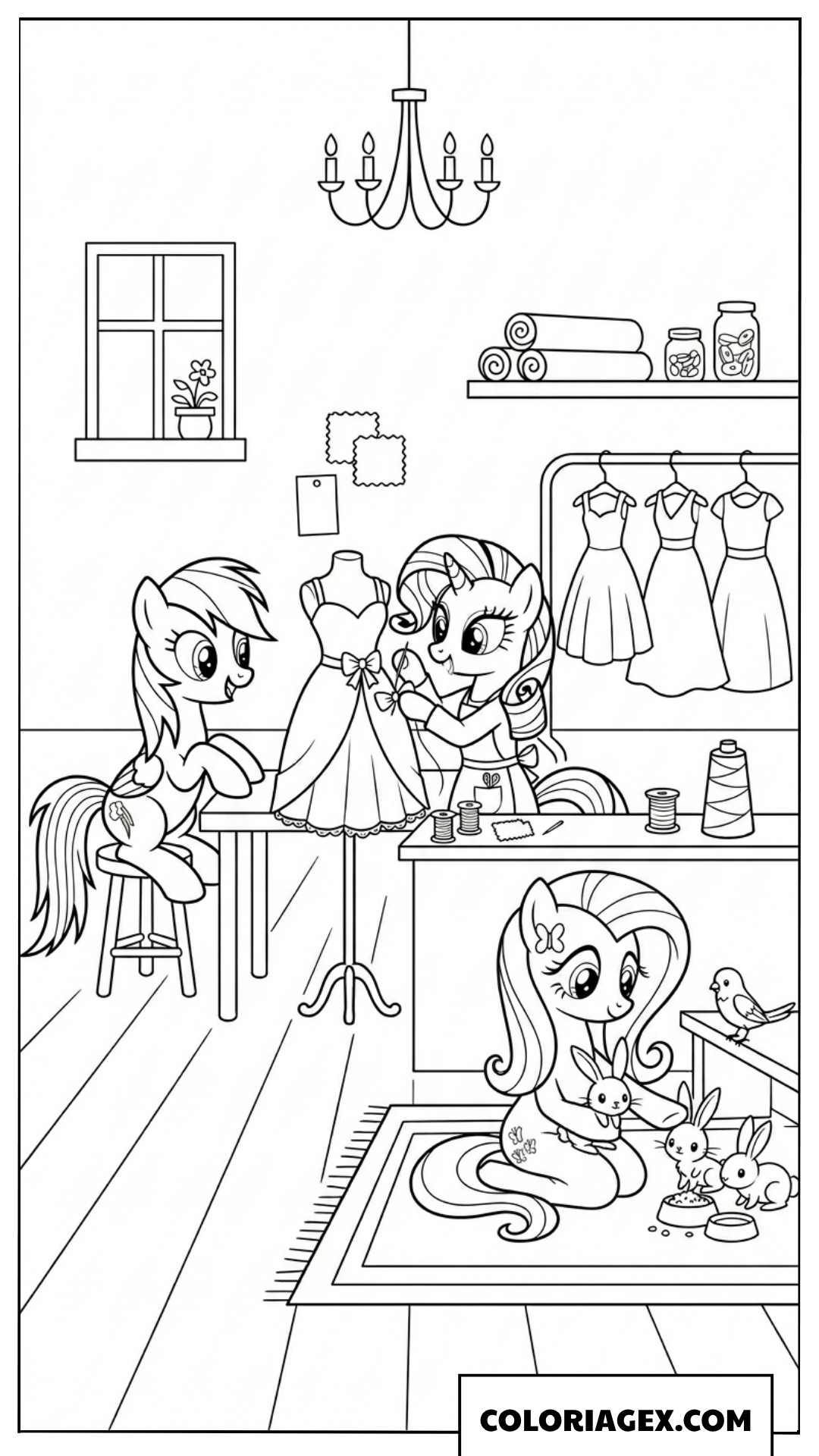 Coloriage à l'atelier de couture