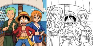 ft - Coloriage aventure One Piece ft