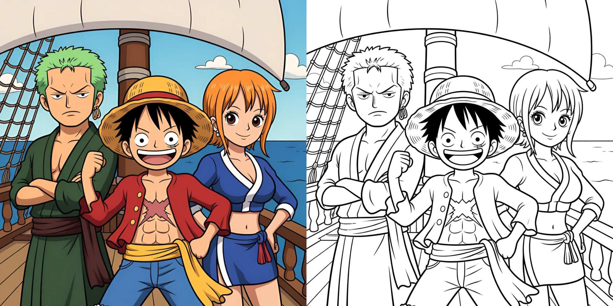 ft - Coloriage aventure One Piece ft