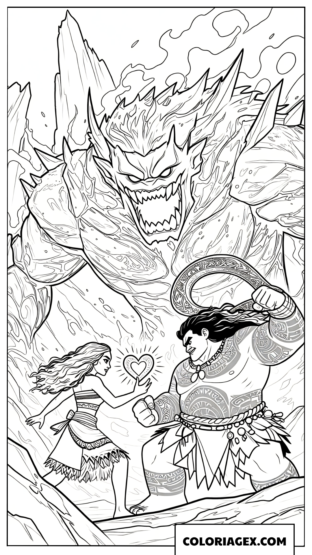 Coloriage combat contre les monstres marins